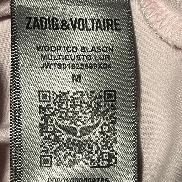 Zadig & Voltaire T-shirt  Woop Insignia Size Medium - Picture 8 of 9